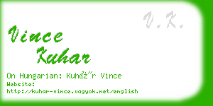 vince kuhar business card